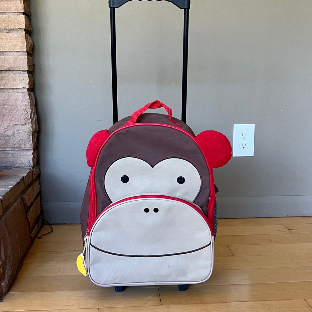 Skip Hop Zoo Kids Rolling Carry-on Luggage, Monkey